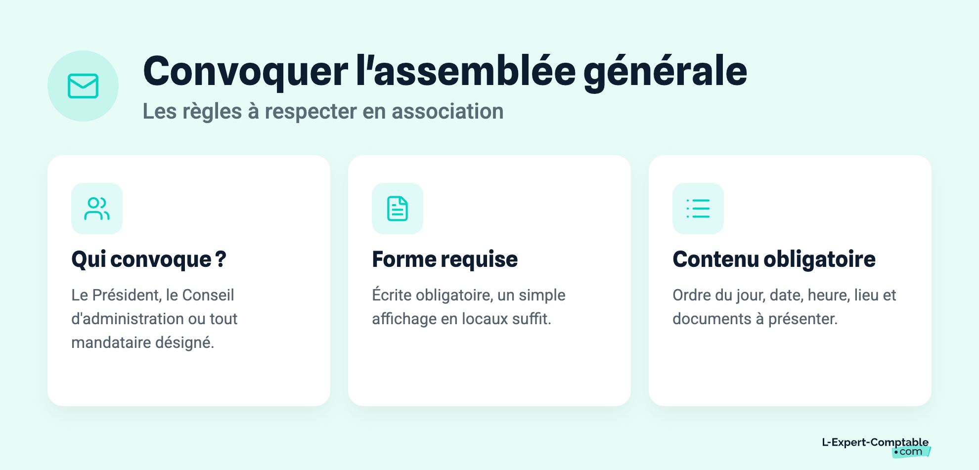 Convoquer l'assemblée générale